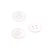Lot de 3 boutons ronds coquillage 4 trous 11mm blanc