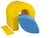 Set de 2 blocs en mousse jaune, vert, orange, bleu clair - Velinda