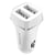 Borofone Chargeur Voiture avec 2 Ports USB-A Léger et Compact Blanc