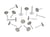 50 BOUCLES D'OREILLES CLOUS plateau metal argente 11 mm - creation bijoux perles