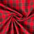 Tissu Coton Tartan Ecossais Lurex sur fond Rouge