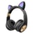 Casque Audio Sans Fil Oreilles De Chat Avec Lumière Effets Colorés Gaming Rose Noir YONIS