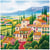 Lot de 4 serviettes en papier découpage collage 33 cm VILLAGE PAYSAGE N 107