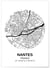 Affiche Carte Nantes | A3 : 29,7x42cm