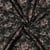 Tissu Jacquard Alizé fleurs Rose ancien sur fond Noir
