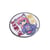 Lot de 3 écussons thermocollants manga cheveu rose 5,5cm x 5,5cm
