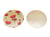 2 Breloques rondes pailletées 20mm imprimé fleur coquelicot rouge et doré