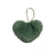 Pompon fourrure artificielle cœur 45x 65mm vert militaire