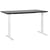 Bureau Électrique Réglable Plateau Noir et Structure Acier Blanc 160 x 72 cm Hauteur Ajustable Assis Debout Pieds Carrés Design Moderne