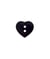 Carte de 4 boutons Coeur 2 trous 12mm - Union Knopf Bleu Marine