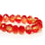 Fil de 70 perles en verre craquelé à facettes deux couleurs fabrication bijoux 8 mm ROUGE DORE