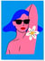 Affiche Femme à la fleur pop | A3 : 29,7x42cm