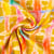 Tissu Lin Viscose imprimé Angèle quadrillage arc-en-ciel sur fond Ecru chiné