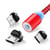 Avizar Câble USB vers Lightning, USB-C et Micro-USB Charge 2.4A 1m Rouge