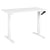 Bureau Réglable Manuellement Plateau Blanc et Structure Acier 120 x 72 cm Hauteur Ajustable Assis Debout Pieds Carrés Design Moderne