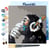 Mini Peinture par Numéro Figured'Art 20x20cm avec cadre Singe casque audio - Petit Format