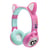 Casque Barbie sans fil rechargeable lumineux avec oreilles de chat