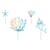 4 Cake Toppers - Océan Iridescent