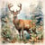4 serviettes en papier découpage collage 33 cm BICHE DANS LA FORET ASS 112