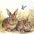 Lot de 4 serviettes en papier découpage collage 33 cm LAPIN PAPILLON A 444