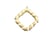 Pendentif losange torsadé avec perles blanches - 29*25mm - doré