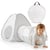 Tente Tunnel Enfant Pop-Up 2 en 1 Tipi Triangle Labyrinthe Dim 170x80cm Gris