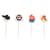 4 Petites Bougies Pirate et ses amis (7 cm)