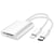 LinQ Lecteur Carte SD / Micro-SD vers USB-C / Lightning 480Mbps Blanc