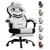 Chaise gaming ergonomique LUCKRACER - Tissu - Blanc