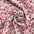 Tissu Toile Polycoton Liana fleurs Blanc et Rouge sur fond Naturel