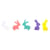 MégaCréa DIY - Stickers lapins feutrine avec pompons pailletés 24 pièces