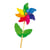Moulin a vent fleur arc en ciel 20 cm multicolore - jeu de plein air, decoration jardin