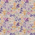 Tissu Coton imprimé digital Arty Romane fleuris jaune et lilas sur fond Ecru
