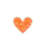 Ecusson thermocollant coeur sequin orange 5,5x5,5cm