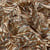 Tissu Sweat léger French Terry Marina extensible feuilles Ecru sur fond Marron