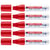 5 Marqueurs craie liquide pointe biseautée 4-15 mm - EDDING - Rouge - Lot de 5