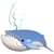 Eugy 3D Modèle: ANIMAL MARIN  / BALEINE BLEUE 9,3x5,7x9,2cm, en carton, en  boîte, 6+