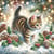 Lot de 4 serviettes en papier découpage collage 33 cm CHATON DE NOEL N 707