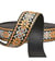 Sangle fleurs ethnique 38mm moutarde/noir au mètre