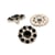 Lot de 3 boutons strass noir 18mm