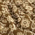 Tissu  Voile de Coton Batik Fleurs Kencana sur fond Bronze