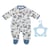 Combinaison Baby Annabell feuilles bleues 43 cm