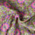 Tissu Matelassé réversible Lila fleurs Roses sur fond Vert olive