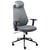Chaise de Bureau Gris Foncé en Maille Accoudoirs Appui-Têtes Hauteur Réglable Base Pivotante Dossier Inclinable