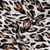 Tissu Viscose Paloma touché Satin léopard style aquarelle Marron sur fond Blanc