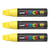 Lot de 3 marqueurs peinture pointe rectangulaire extra-large 15 mm - POSCA - Jaune