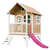 AXI Cabane enfant TOM Brun Blanc avec toboggan Rose - Axi House