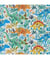 Tissu coton Dashwood Jurassic dinosaures sur fond blanc de 110 cm de largeur Blanc vendu par 50 cm