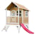 AXI Cabane enfant TOM Brun Blanc avec toboggan Rouge - Axi House