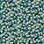Tissu Coton imprimé Miyu sur fond Bleu pétrole - Au mètre
